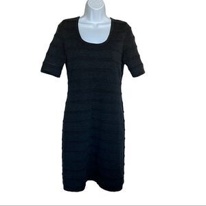 Calvin Klein Women's Size M Ribbed Sweater Dress Stretch Charcoal Grey Midi